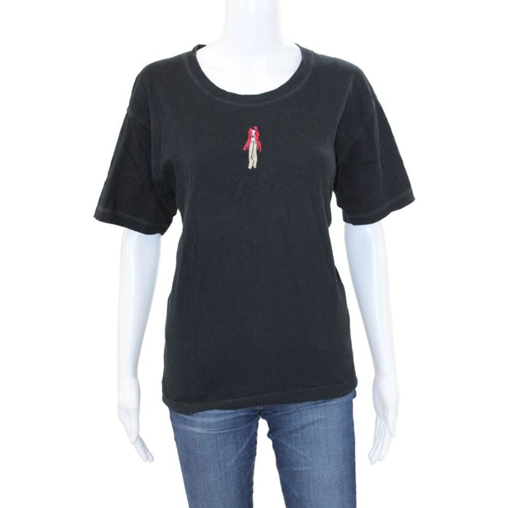 Sonia Rykiel Womens Basic Black Cotton Crew Neck Short Sleeve T-Shirt Size M